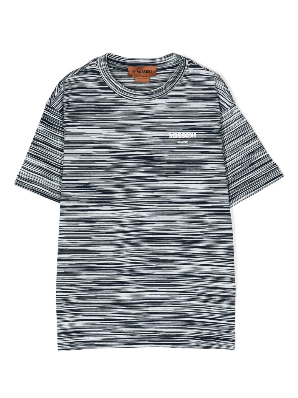 

Missoni Kids logo-detail striped T-shirt - Blue