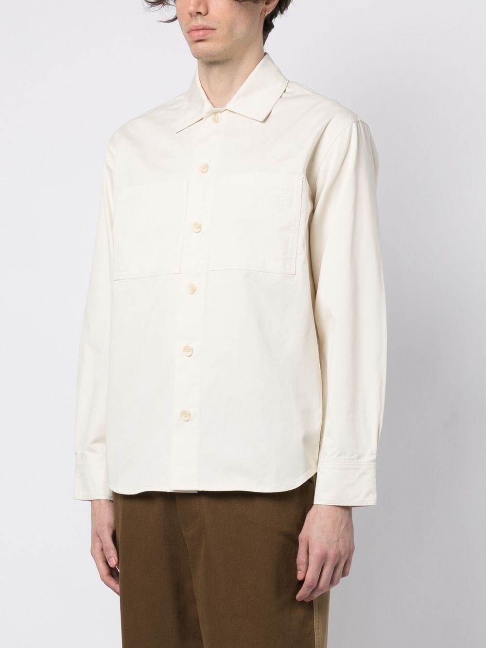 Affordable Maison Kitsune Profile Fox cotton gabardine shirt Men