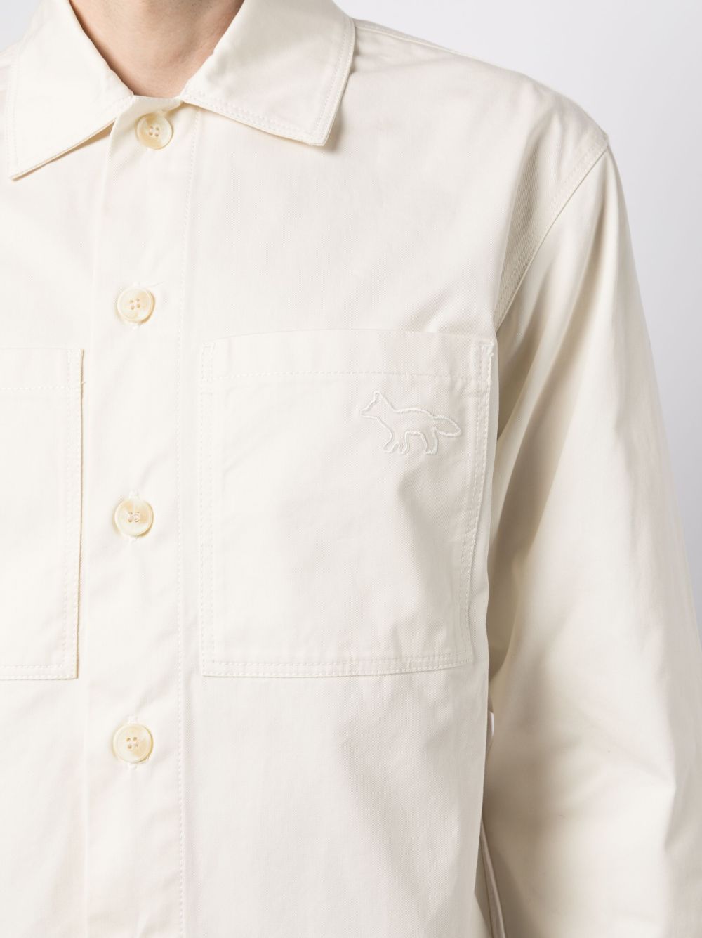 Affordable Maison Kitsune Profile Fox cotton gabardine shirt Men