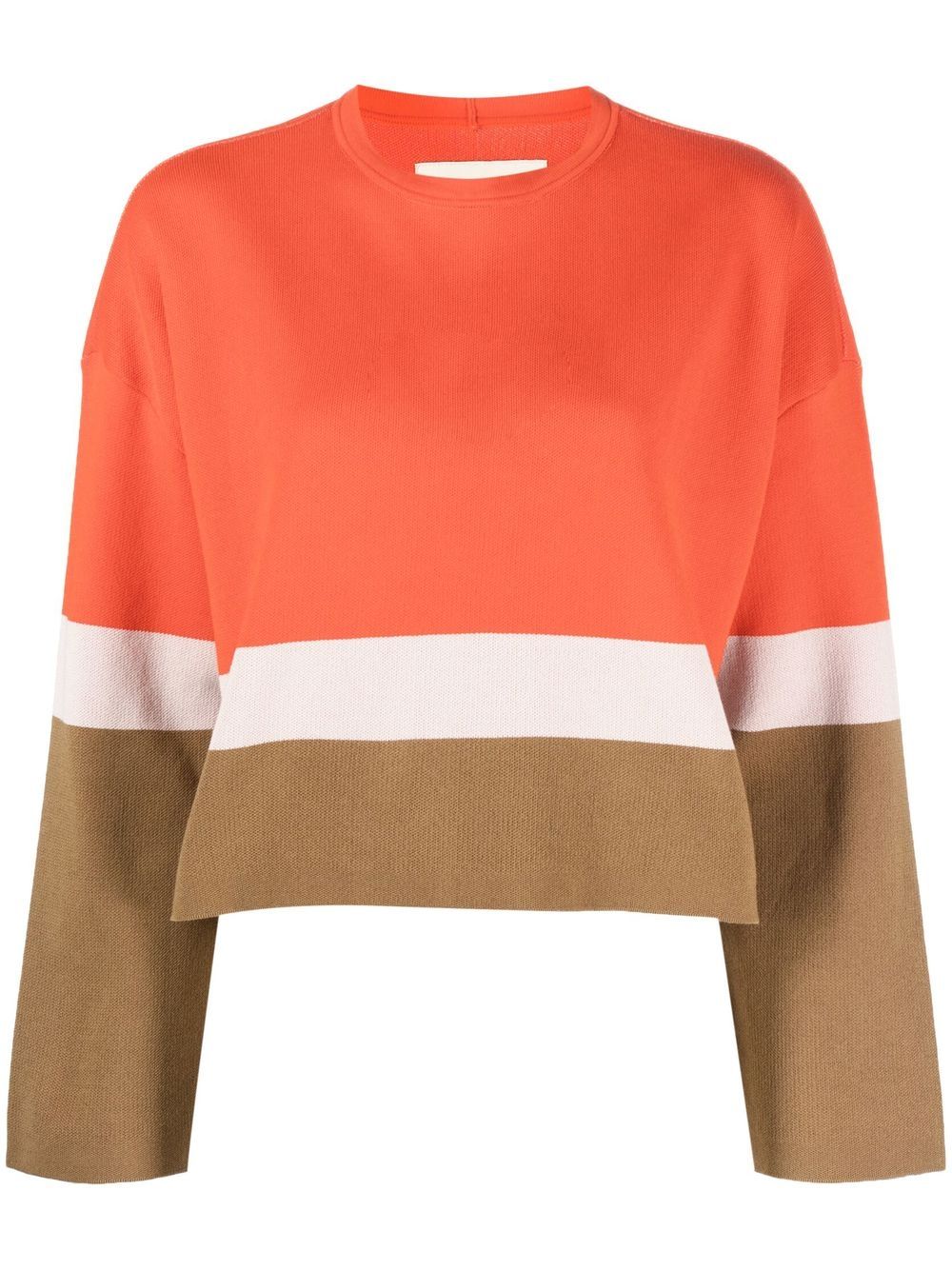 

Emporio Armani colour-block print knitted top - Orange