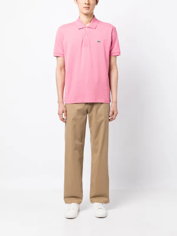Lacoste Polo En Coton à Patch Logo Rose FARFETCH MA