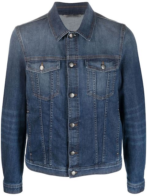 Canali stretch-cotton denim jacket