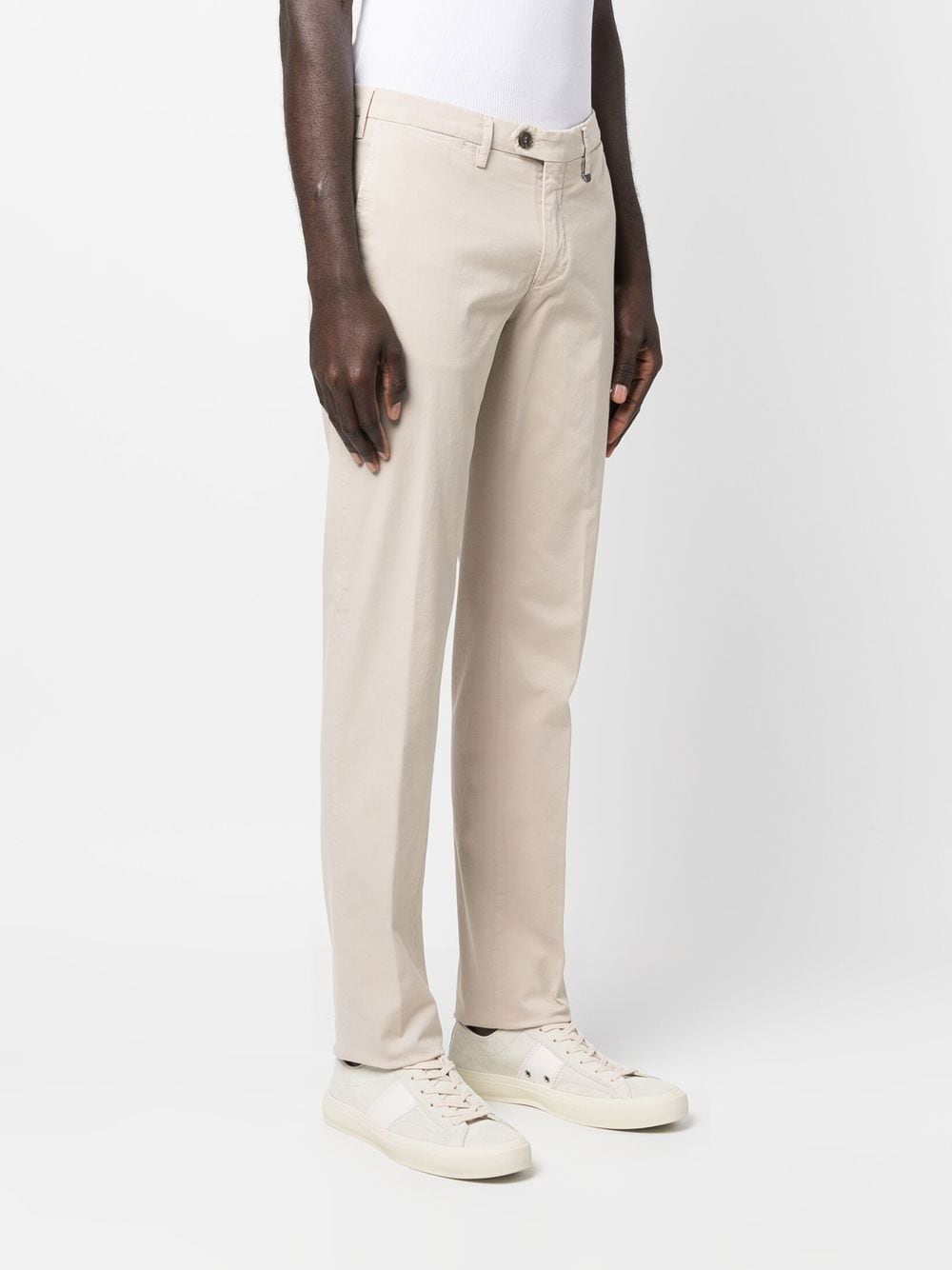 Shop Canali Mid-rise Tailored Trousers In Nude