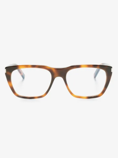 Saint Laurent Eyewear lunettes de vue carrées à effet écailles de tortue