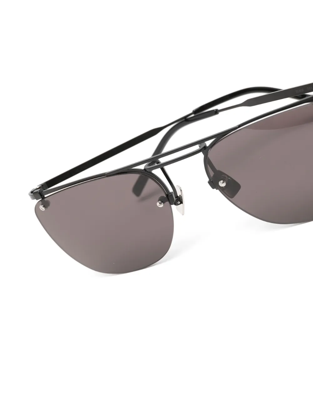 Saint Laurent Curved-edge Frame Sunglasses In Black