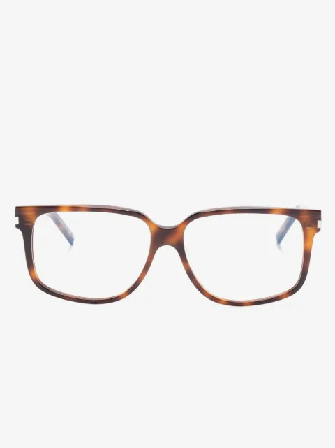 Saint Laurent Eyewear tortoiseshell-effect square-frame glasses