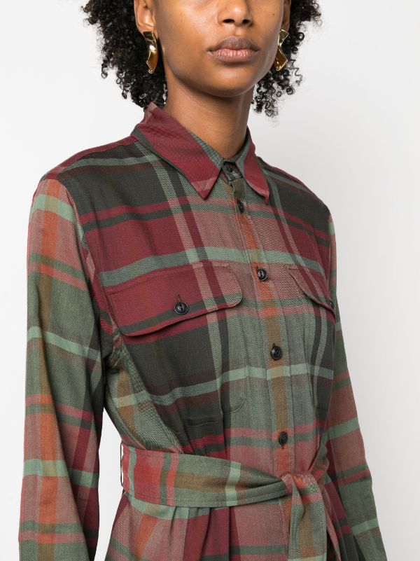 Polo Ralph Lauren plaid-check Belted Midi Shirtdress - Farfetch