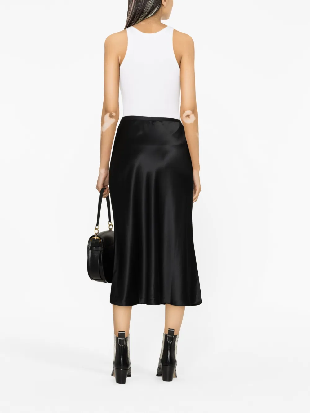 Polo Ralph Lauren Silk bias cut Midi Skirt Black FARFETCH UK
