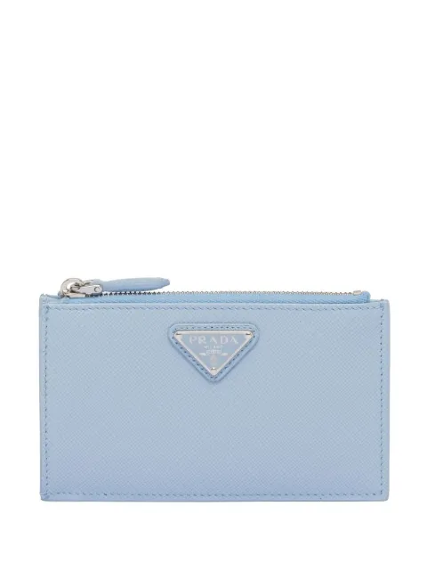 Prada leather logo-plaque card holder 