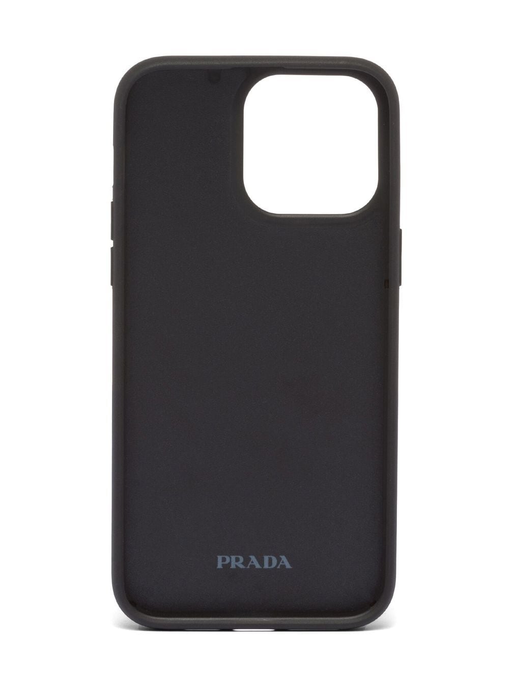 Shop Prada Leather Iphone 14 Pro Max Case In Black