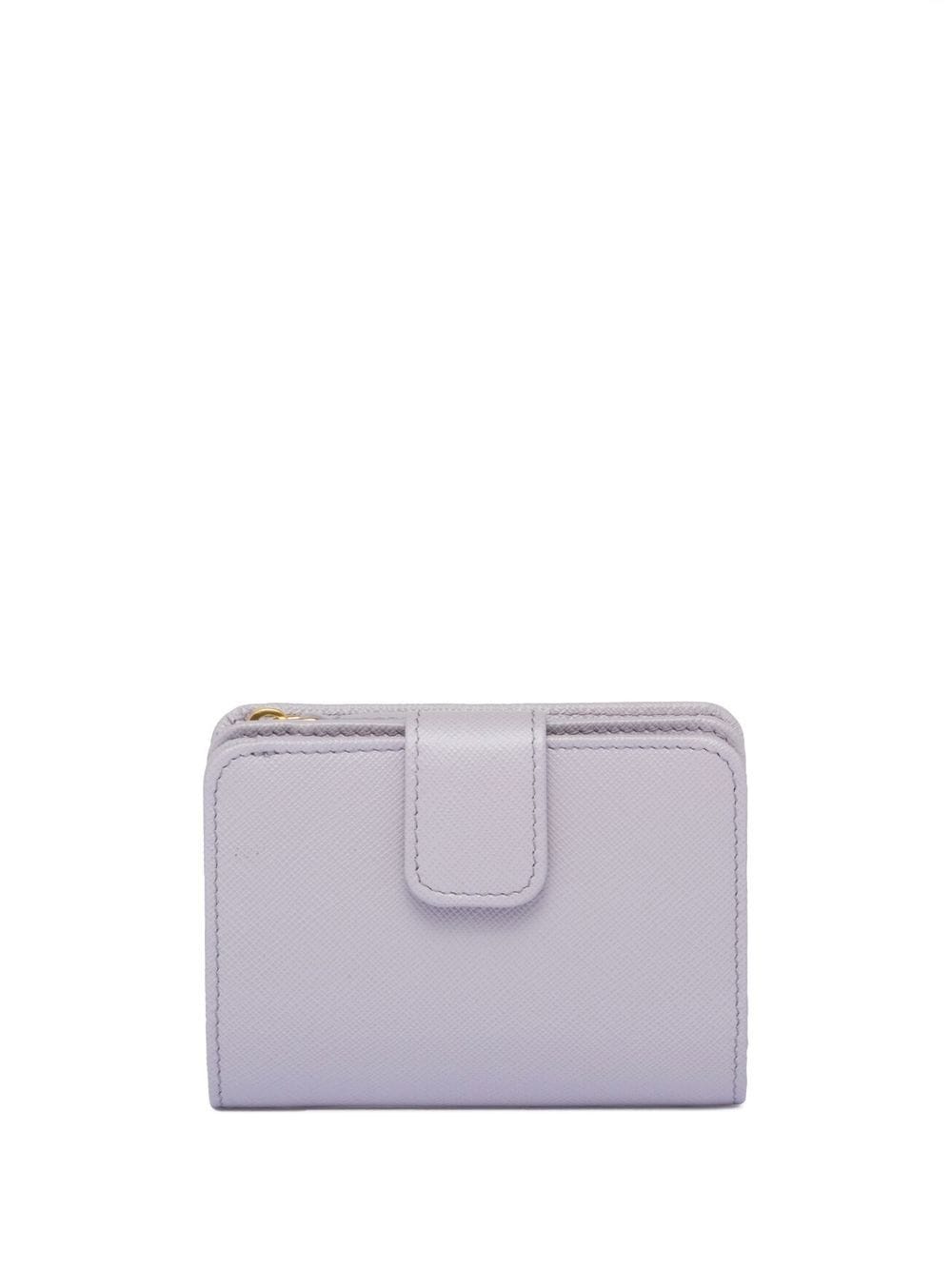 Prada Saffiano Leather Logo Wallet In Purple