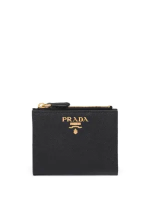Prada triangle-logo Saffiano Leather Wallet | Black | FARFETCH ZA