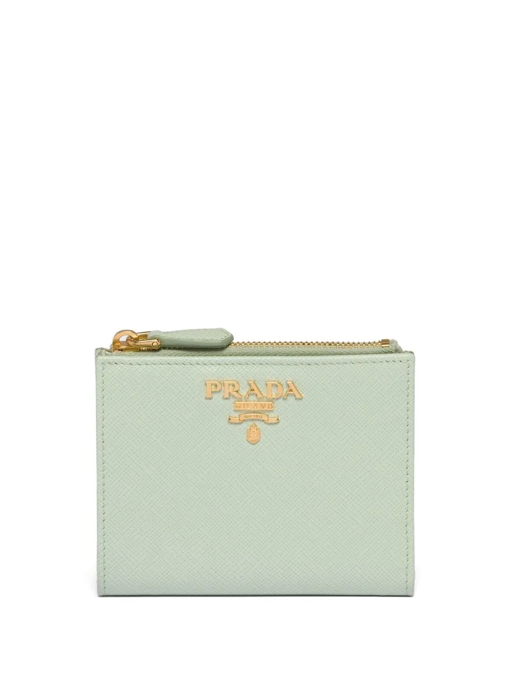 Prada Saffiano Leather Wallet In Green