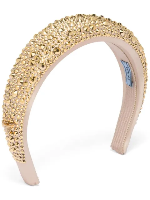 Prada crystal-embellished satin headband