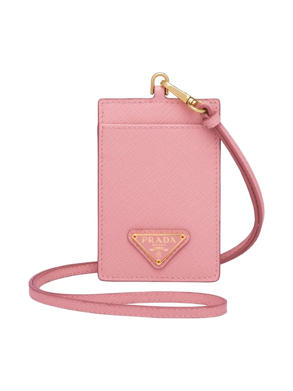 

Prada triangle-logo badge holder - Pink