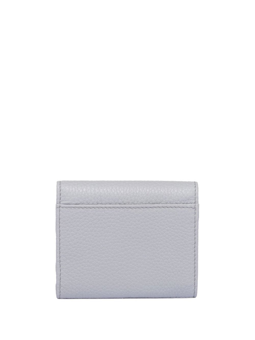 Shop Prada Logo-plaque Leather Wallet In Grey