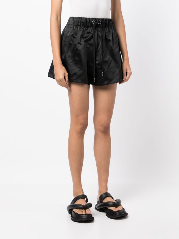 Black silk hotsell high waisted shorts