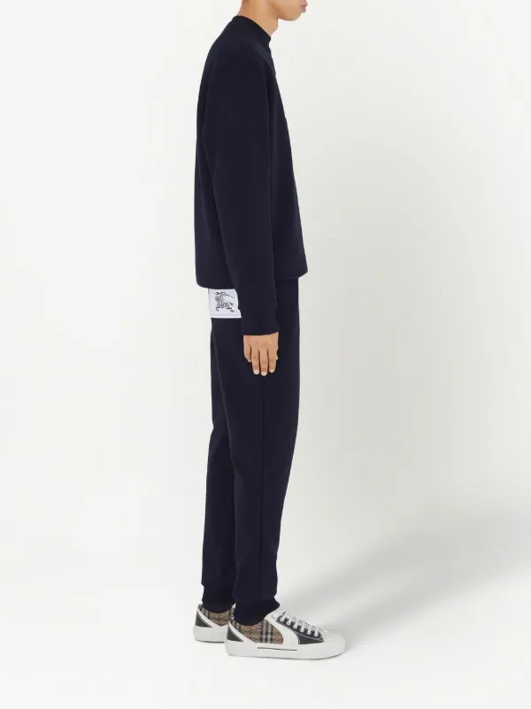 Burberry Logo Patch Cotton Track Pants | Blue | FARFETCH