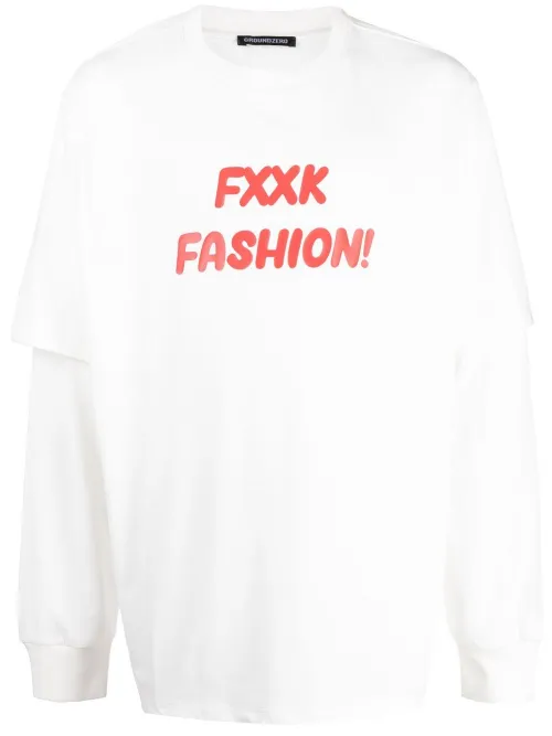 T-shirt superposé à slogan imprimé - Ground Zero - Modalova