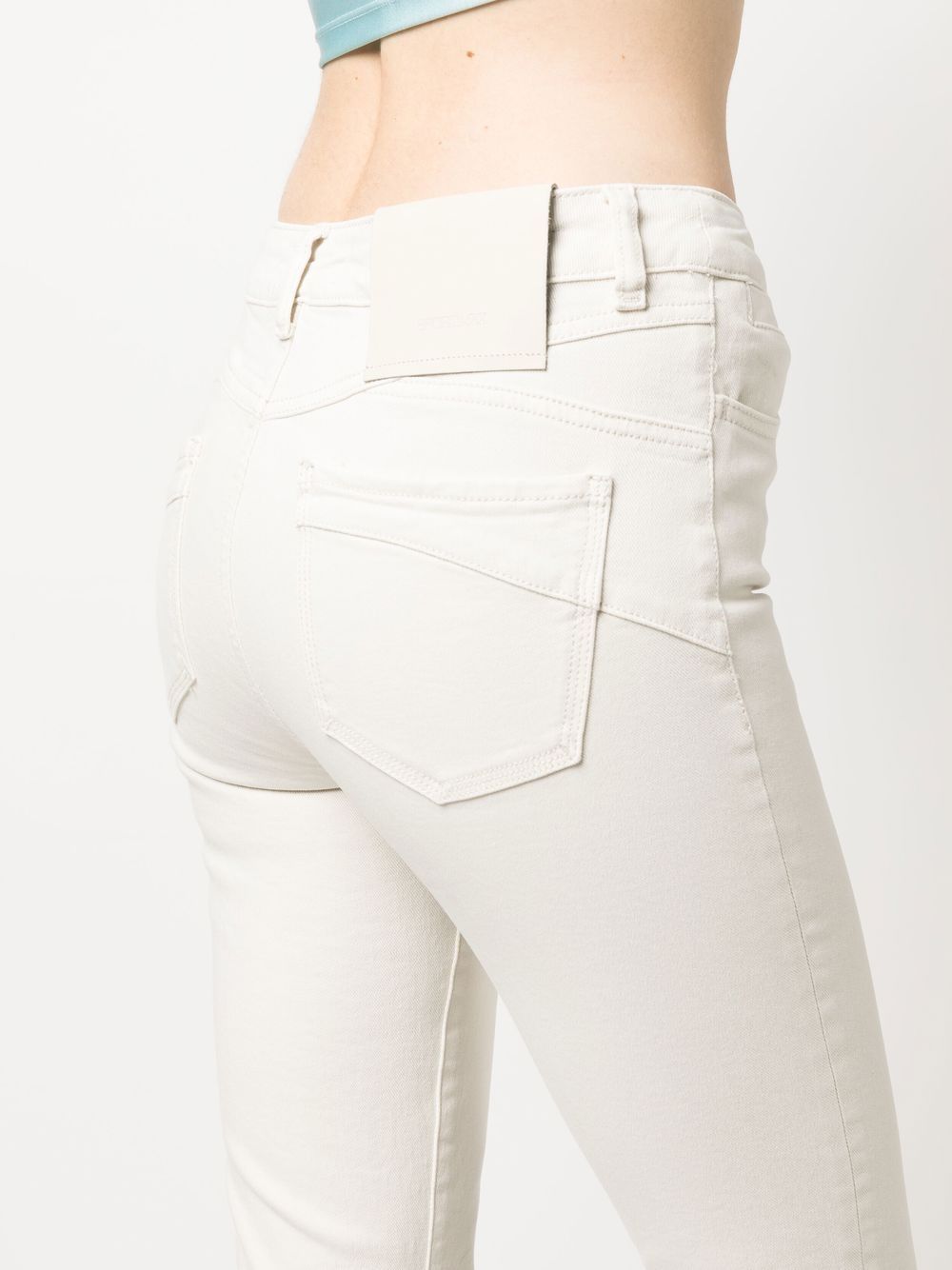 Shop Sportmax Cropped Slim-cut Jeans In Neutrals