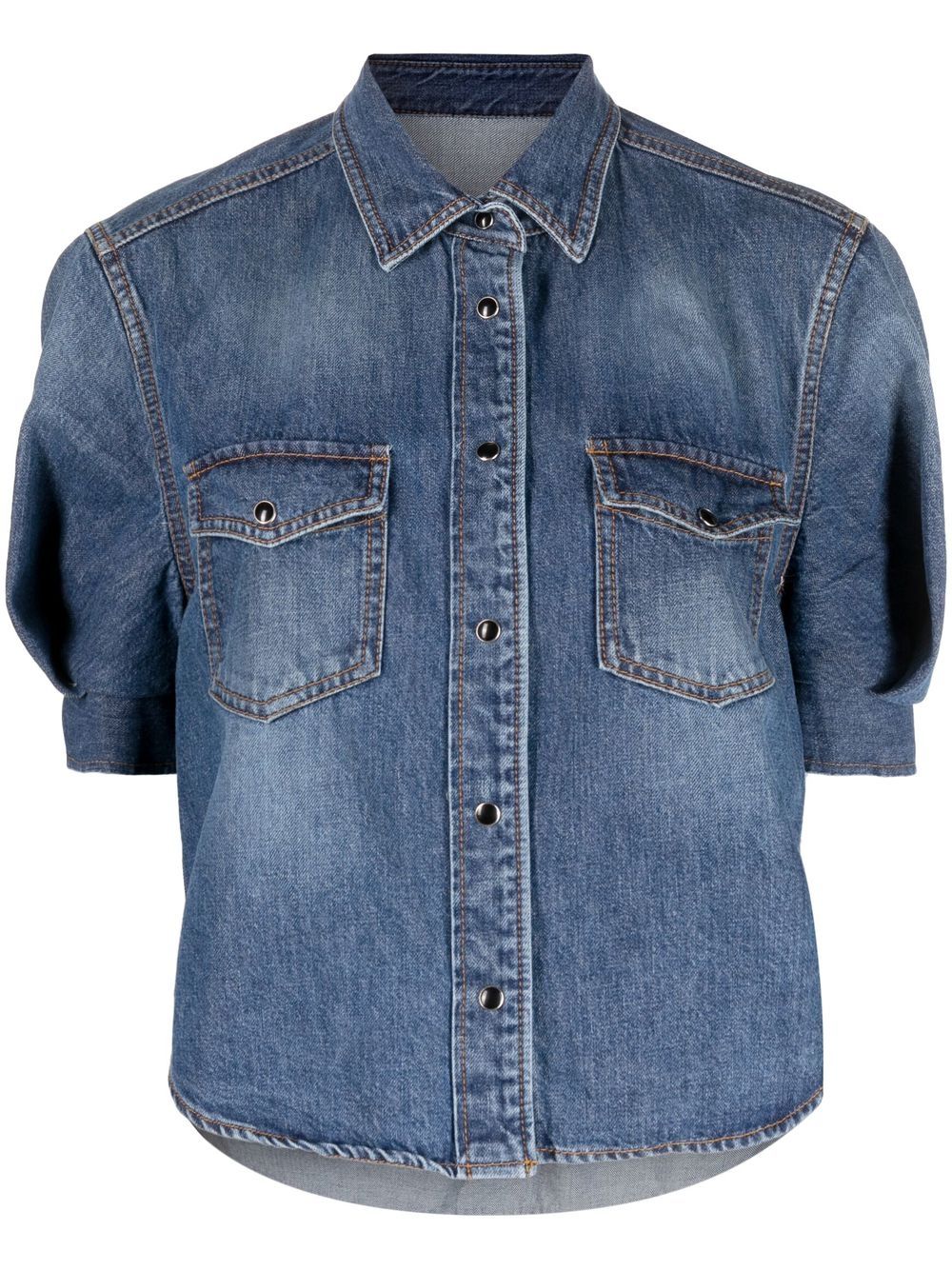 

sacai puff-sleeve denim shirt - Blue