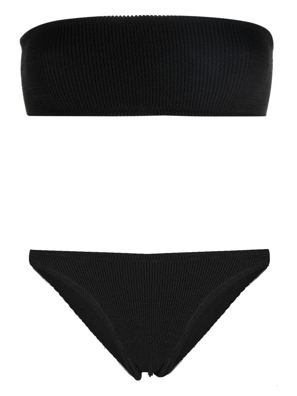 

Reina Olga Ausilia ruched bandeau bikini - Black