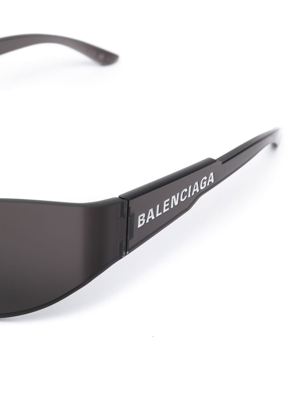 Shop Balenciaga Shield-transparent-frame Sunglasses In Black