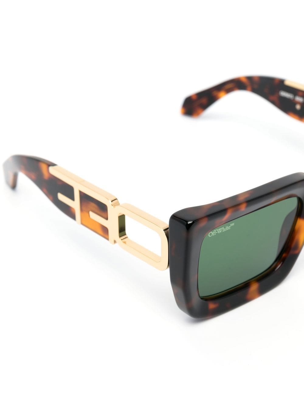 Shop Off-white Tortoiseshell Square-frame Sunglasses In Brown
