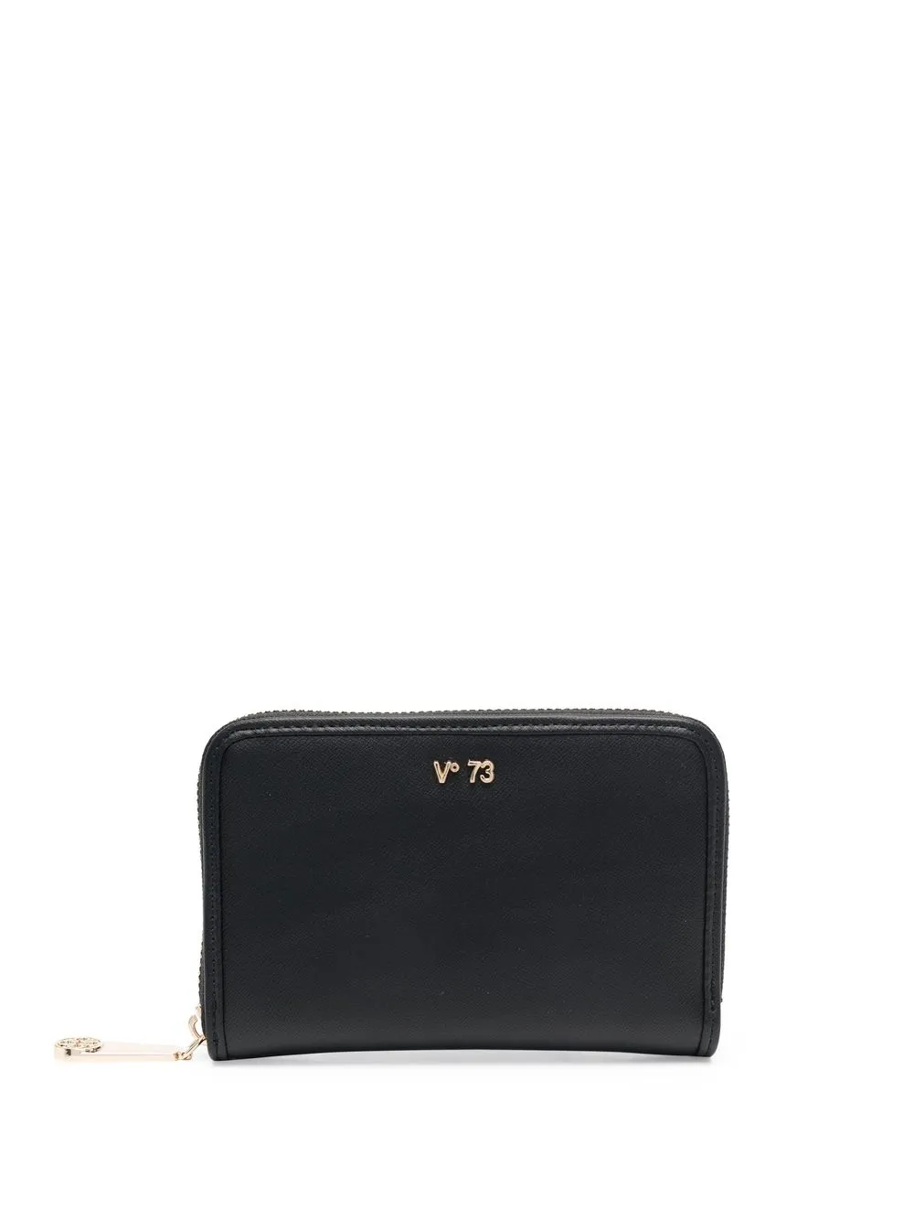 

V°73 zipped logo-plaque purse - Black