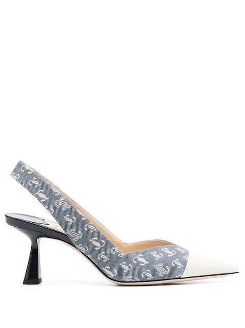 Jimmy Choo Liya 65mm monogram-jacquard pumps