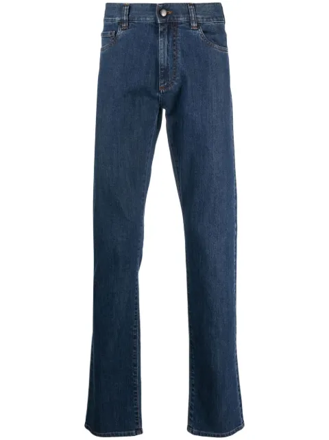 Canali pantalones rectos con parche del logo