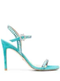 Stuart Weitzman embellished open-toe sandals - Blue