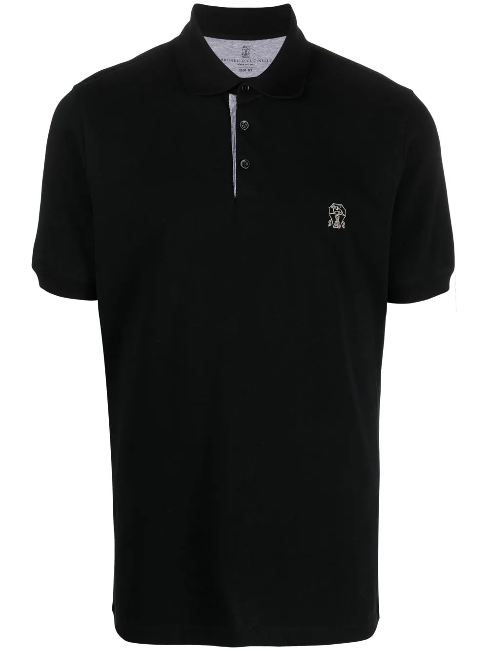 

Brunello Cucinelli short sleeve cotton polo shirt - Black