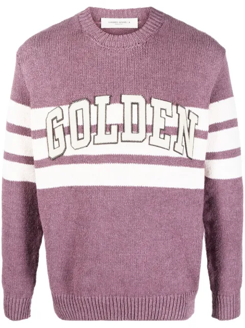 Golden Goose logo-patch knitted jumper