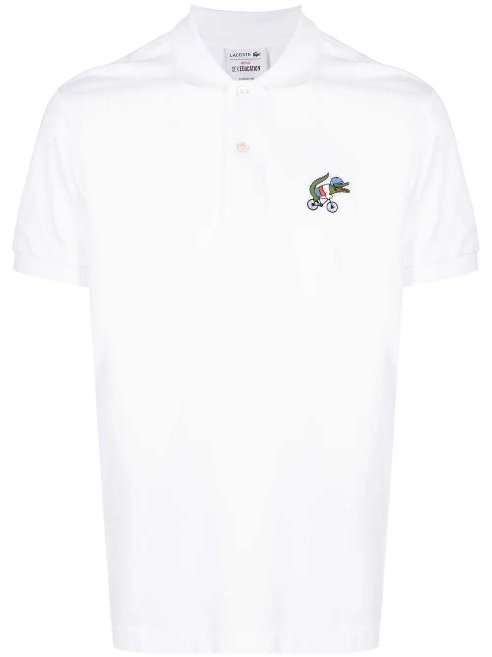 Lacoste X Netflix Logo patch Cotton Polo Shirt Farfetch