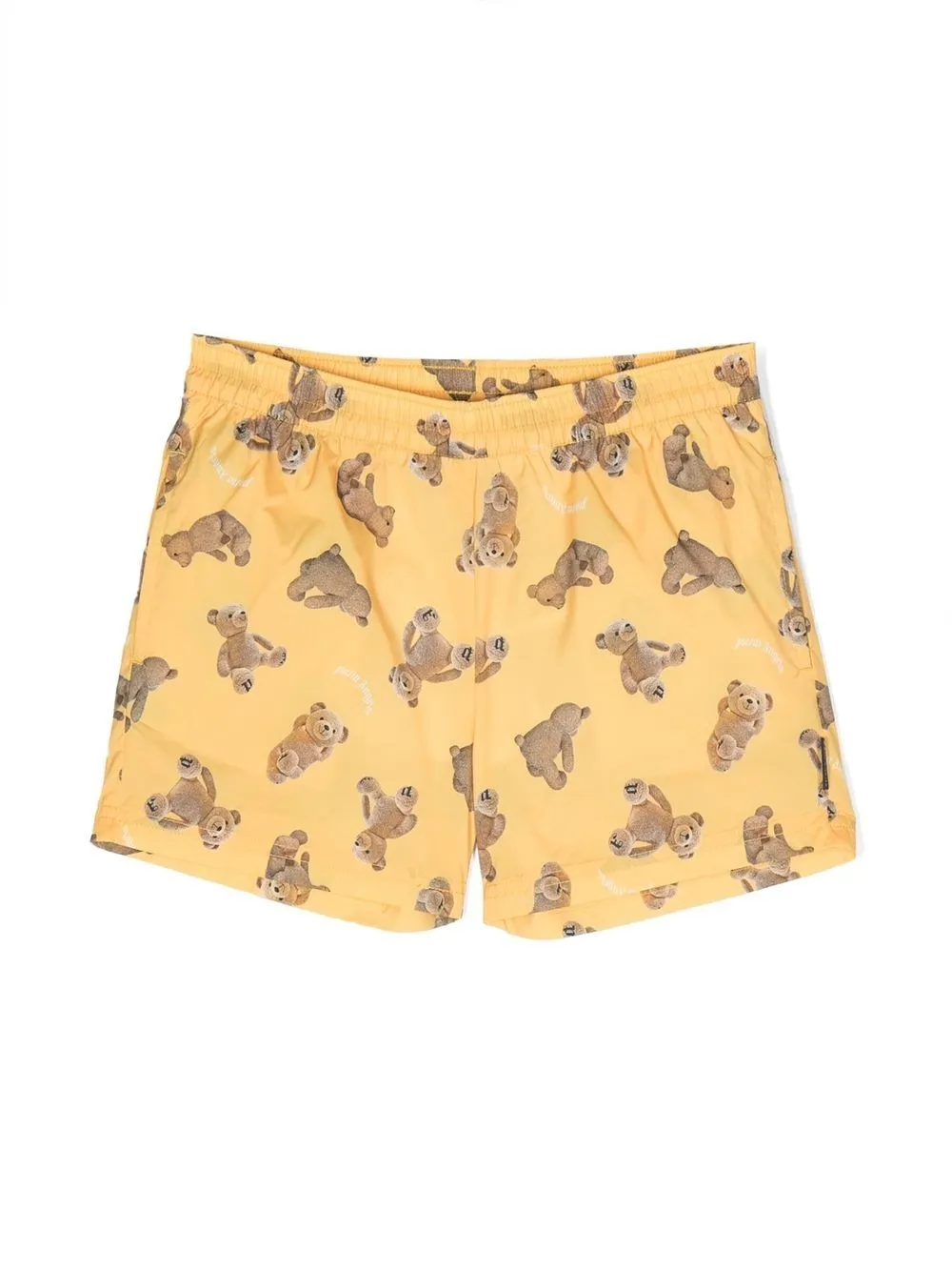 Palm Angels All-over Bear-print Swim Shorts In 黄色