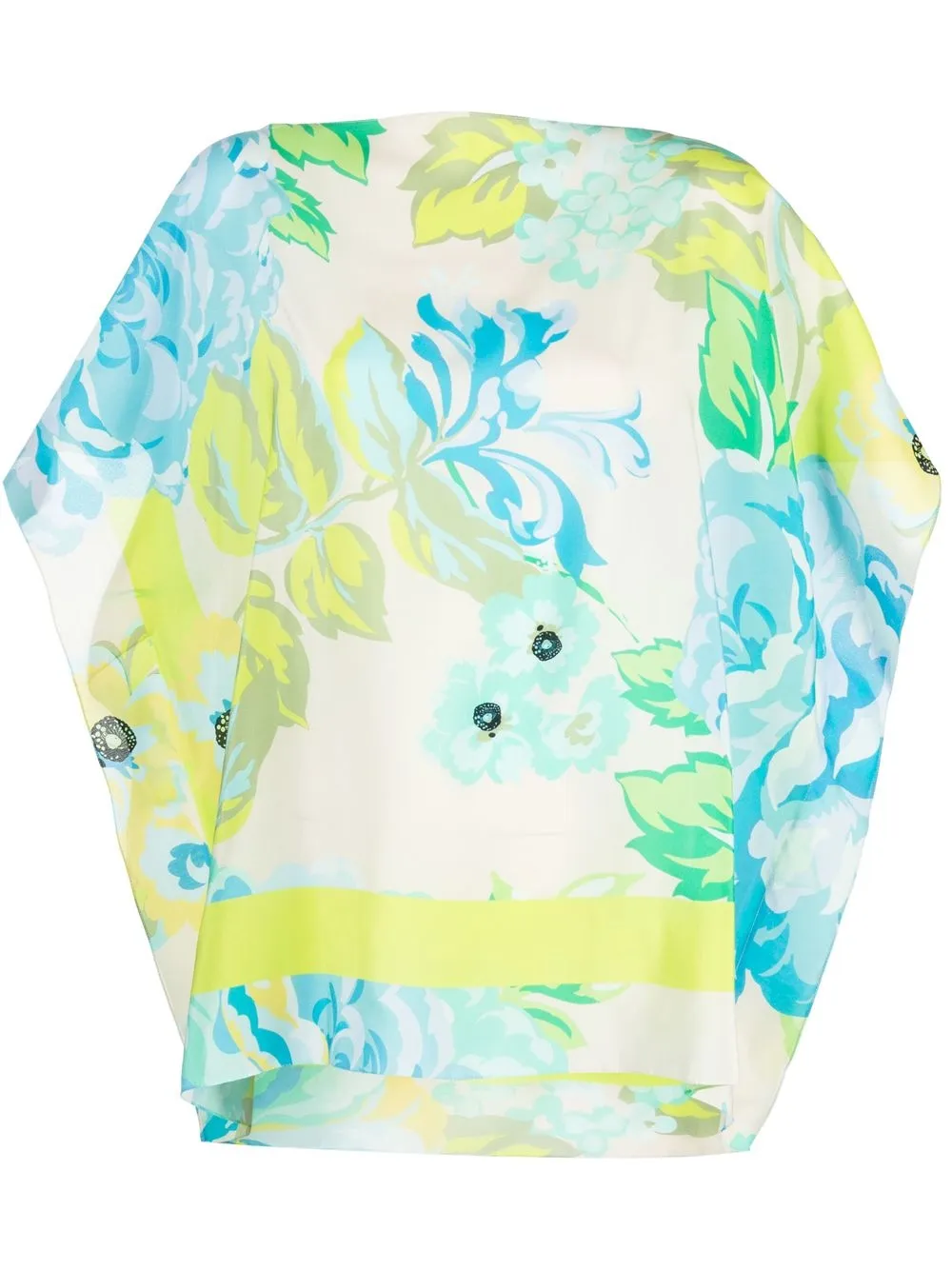 

Seventy silk floral-print T-shirt - Blue