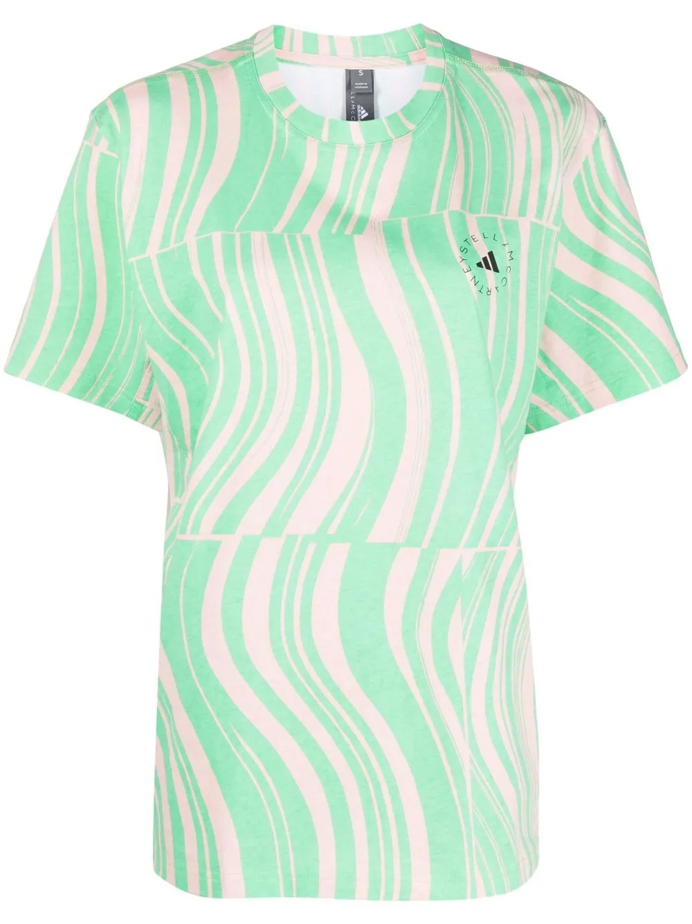 

adidas by Stella McCartney swirl-print cotton T-shirt - Green