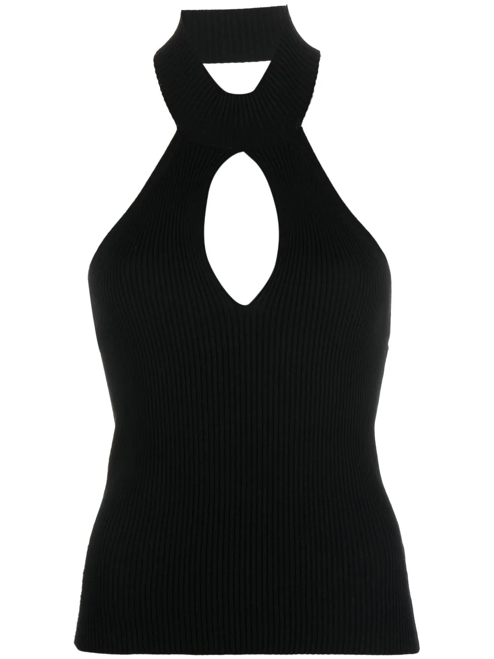 

Federica Tosi cut-out detail halterneck top - Black