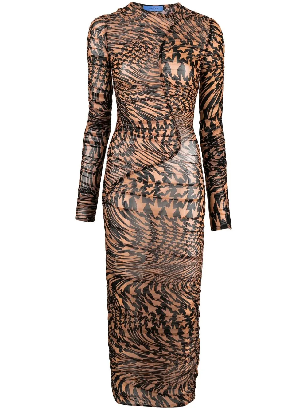 

Mugler star-print mesh dress - Black