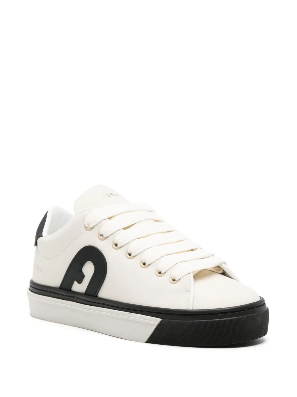 Furla Joy lace-up leather sneakers - Beige