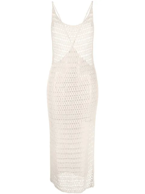 AKOIA SWIM fully-perforated knitted midi dress