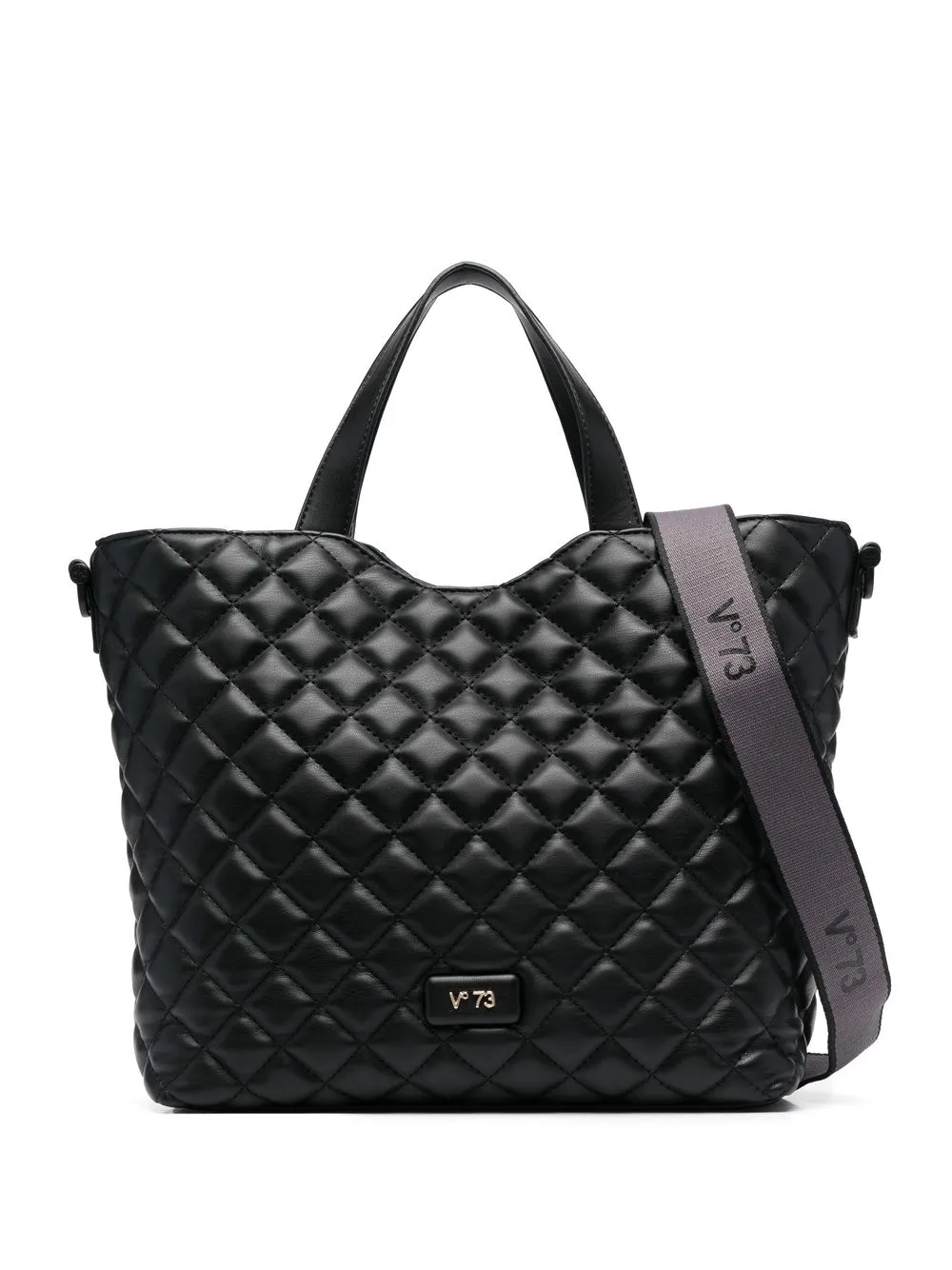 

V°73 quilted logo-lettering tote bag - Black