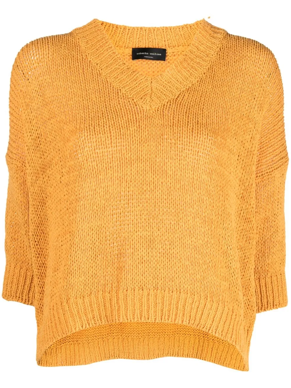 

Roberto Collina chunky-knit V-neck jumper - Orange