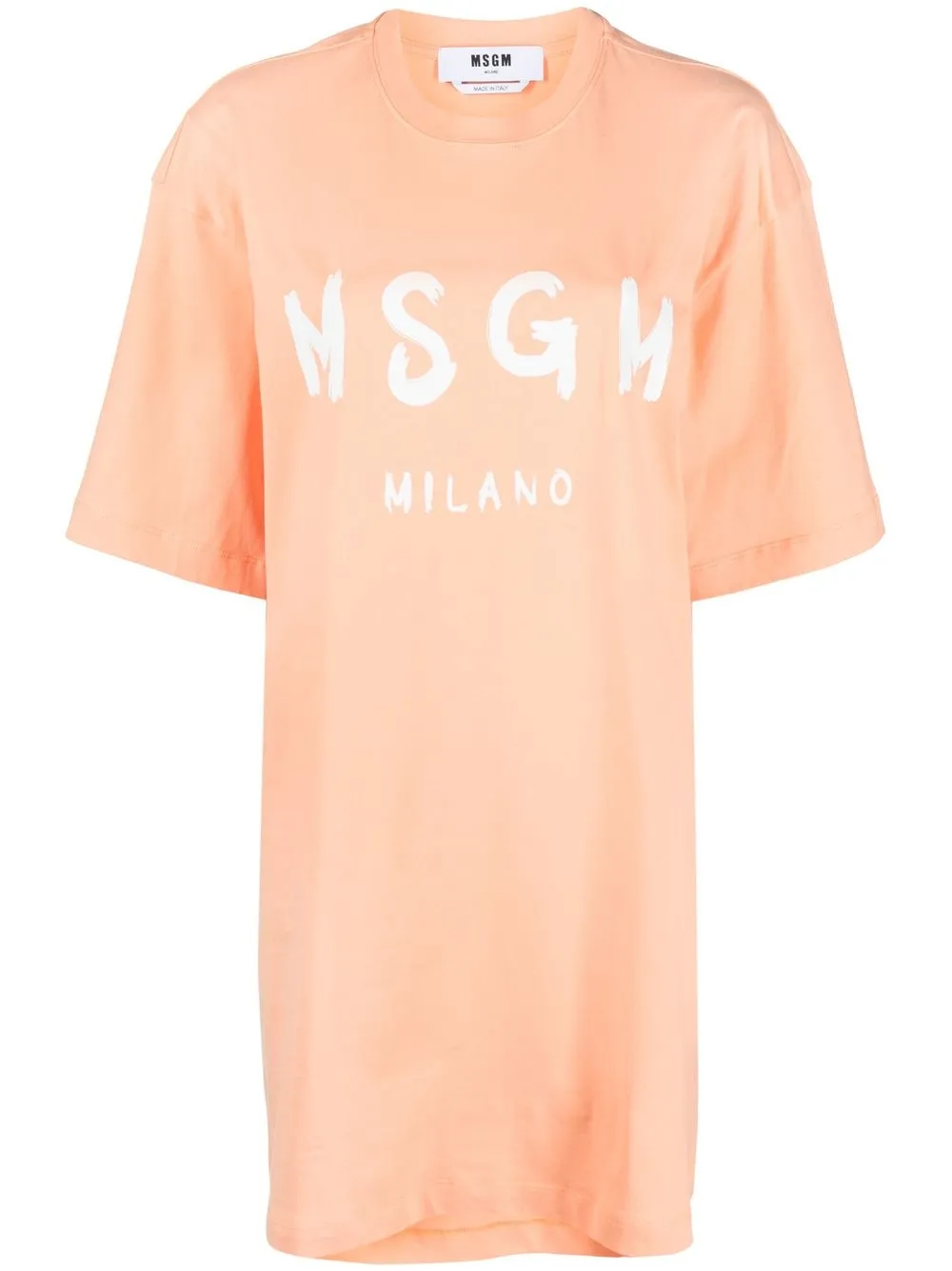 

MSGM logo-print T-shirt dress - Orange