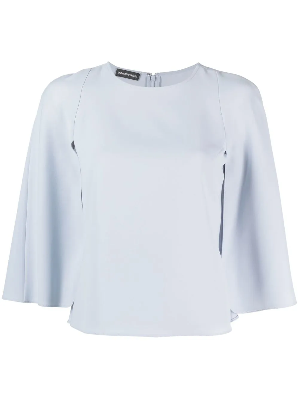 

Emporio Armani slit-detail round-neck blouse - Blue