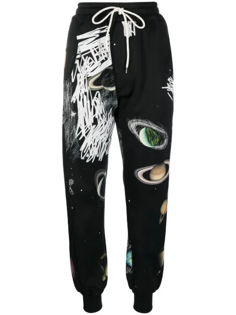 space print track pants