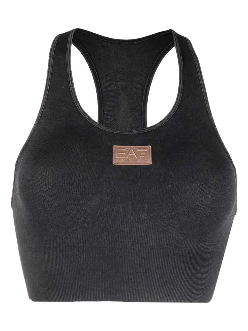 

Ea7 Emporio Armani logo-patch sports bra - Grey