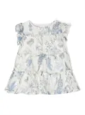 Miss Blumarine floral-print ruffled dress - White