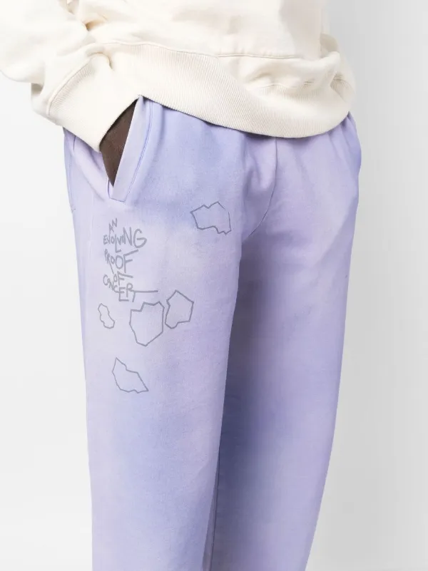 【関税込み】Objects IV Life パープル パティナ ラウンジパンツ OBJECTS IV LIFE slogan-print Track Pants | Purple | FARFETCH